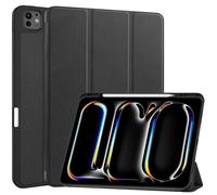 SEIAIYG Funda para iPad Pro 13 Pulgadas 2024 con Portalápiz, Plegable Trifold Carcasa Cover con Auto Reposo/Activación Función, Trasera de TPU Blando - Negro