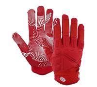 Seibertron G.A.R.G 2.0 Gel Filled Patented Anti-Impact Ultra-Stick Sports Receiver Glove American Football Gloves Youth and Adult/Guantes de fútbol Americano para Adulto Red XS