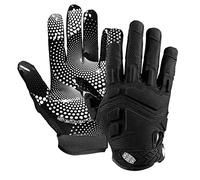 Seibertron G.A.R.G 2.0 Gel Filled Patented Anti-Impact Ultra-Stick Sports Receiver Glove American Football Gloves Youth and Kids/Guantes de fútbol Americano para Juventud y niños Black XS