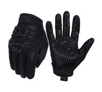 Seibertron Guantes Tácticos T.B.F.I.G de Dedo Completo - Transpirables, Súper Agarre, con Protección de Goma Flexible para Actividades al Aire Libre Negro XS
