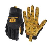 Seibertron H.P.I.L.G Lineman Guantes de Pantalla Táctil Lineman,Receptor de Futbol Americano, Flexibles Transpirables Anti Impacto Protect Back of Hand Glove Adulto Negro L