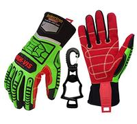 Seibertron HIGH-VIS HDC5 Level 5 Cut Resistant Deckhand Gloves High Performance Protection Impact Resistant Oil and Gas Safety Gloves CE EN388 4544EP XS with 1 black clip