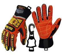 Seibertron High-Vis SDX2 Resistant Reducing Anti-Impact Mechanics Heavy Duty Safety Rescue Gloves CE EN388 4232 XXL with 1 Black Glove Clip