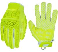 Seibertron Lineman 2.0 Padded Palm Football Receiver Gloves, Flexible TPR Impact Protection Back of Hand Glove Adult Sizes Fluo Green S