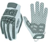 Seibertron Lineman 2.0 Padded Palm Football Receiver Gloves, Flexible TPR Impact Protection Back of Hand Glove Adult Sizes White S