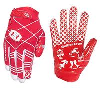 Seibertron Pro 3.0 12 Constelaciones Elite Ultra-Stick Sports Receiver Glove American Football Gloves Youth and Kids/Guantes de Fútbol Americano para Juventud y Niños (Rojo, M)