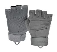 Seibertron® S.O.L.A.G Guantes tácticos para Hombre y Mujer, 1/2 Dedos, Militares, Combate Militar, ejército, Medio Dedo, para Airsoft, Paintball, Tiro, Actividades al Aire Libre, Color Gris, L