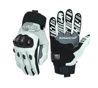 Seibertron SPS-2 Unisex Pantalla Táctil Carretera Carreras Motocicleta MTB Guantes Deportivos BMX MX ATV Bicicleta de Montaña Ciclismo Off Road Dirt Bike Motocross Dedo Completo Adult White S