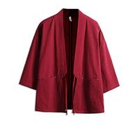 Seidarise Kimono para hombre Ropa tradicional japonesa Cardigan masculino Noragi Chaqueta Yukata Abrigo Haori, Getaway Solids, XXXL