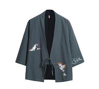 Seidarise - Kimono tradicional japonés para hombre, chaqueta Noragi, chaqueta Yukata Coat Haori - - Medium