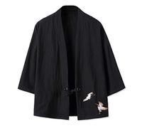 Seidarise - Kimono tradicional japonés para hombre, chaqueta Noragi, chaqueta Yukata Coat Haori - - X-Large