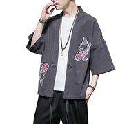 Seidarise - Kimono Tradicional japonés para Hombre, Chaqueta Noragi, Chaqueta Yukata Coat Haori - - X-Large