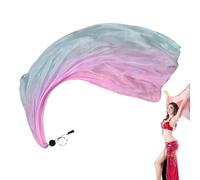 Seidenschleier für Bauchtanz - Farbverlauf Seiden-Poi Flaggen mit Poi-Ball | Elegante Seidenfahnen aus echter Seide für Flow Arts, Tribal Fusion, Tanzshows & Performance Übungen