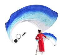 Seidenschleier für Bauchtanz - Farbverlauf Seiden-Poi Flaggen mit Poi-Ball | Elegante Seidenfahnen aus echter Seide für Flow Arts, Tribal Fusion, Tanzshows & Performance Übungen
