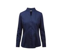 Seidensticker Blusa Cuello Copa Manga Larga Slim fit Uni sin Plancha, Azul (Dunkelblau 18), 40 para Mujer