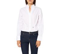 Seidensticker Blusa para Mujer - Blusa de Ciudad - No Necesita Planchado - Blusa Cuello cáliz - Slim Fit - Manga Larga - 100% algodón, Blanco, 34