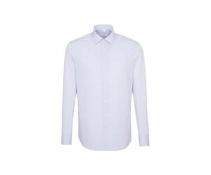 Seidensticker Business Hemd Slim Fit Bügelfrei Kent Langarm, Camisa para Hombre, Azul (Blau), 40