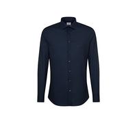 Seidensticker Business Hemd Slim Fit Bügelfrei Kent Langarm, Camisa para Hombre, Azul (Dunkelblau), 42