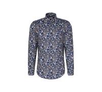 Seidensticker Camisa de Franela para Hombre, Azul, 42