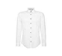 Seidensticker Camisa de Manga Larga de Corte Ajustado Camiseta, Blanco, 38 para Hombre
