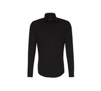 Seidensticker Business Hemd Slim Fit Bügelfrei Kent Langarm, Camisa para Hombre, Negro (Schwarz), 38