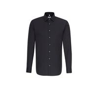 Seidensticker Shaped Bügelfrei Kent Langarm, Camisa para Hombre, Negro (Schwarz), 43