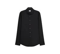 Seidensticker Camisa de Negocios para Hombre, Corte Ajustado, no Necesita Planchado, Cuello Kent, Manga Larga, 100% algodón, Negro (665477), 43