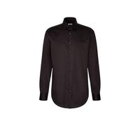 Seidensticker Camisa de Negocios para Hombre, Corte Regular, fácil de Planchar, Cuello Kent, Manga Larga, 100% algodón, Negro, 41