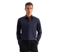 Seidensticker Camisa de Negocios para Hombre, Corte Regular, fácil de Planchar, Cuello Kent, Manga Larga, 100% algodón, Azul, 40