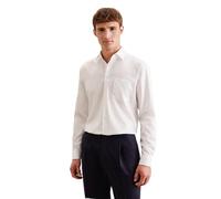 Seidensticker Camisa de Negocios para Hombre, Corte Regular, no Necesita Planchado, Cuello Kent, Manga extralarga, 100% algodón, Blanco, 40