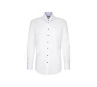 Seidensticker Camisa de Negocios para Hombre, sin Planchado, con Corte Recto, Corte Regular, Manga Larga, Cuello Kent, 100% algodón, Blanco, 46