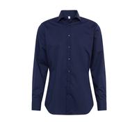 Seidensticker Shaped Bügelfrei Kent Langarm, Camisa para Hombre, Azul (Dunkelblau), 43