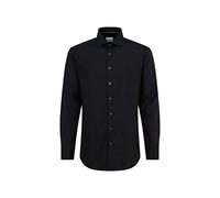 Seidensticker Camisa de popelín de Manga Larga para Hombre, Negro, 40
