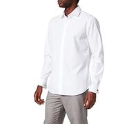 Seidensticker Camisa Herren Business Shirt Tailored Fit - Camisa no de hierro, estrecha con cuello Kent, Blanco (Wei 01), 40 CM