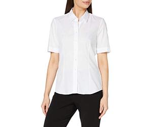 Seidensticker Hemdbluse Kurzarm Modern Fit Uni Bügelfrei Blusa Mujer, Blanco (White 001) A2, 36