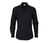 Seidensticker Hemdbluse Langarm Modern Fit Uni Bügelfrei Camisa Mujer, Negro (39) A2, 48