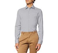 Seidensticker Herren Business Slim Fit - Bügelfreies, Schmales Hemd Mit Kent-Kragen - Langarm - 100% Baumwolle Camisa, Gris (Dunkelgrau 37), 43 para Hombre