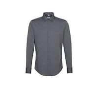 Seidensticker Herren Business Hemd Slim Fit Camisa, Gris (Dunkelgrau 37), Hombre