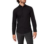 Seidensticker Men Slim Patch Longsleeve Cotton Camisa, Negro (665477), 43 para Hombre