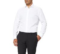 Seidensticker Popelín de Manga Larga Slim Fit Camisa, Blanco, 40 para Hombre