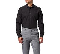 Seidensticker Regular Fit Langarm Popeline Camisa, Negro, 40 para Hombre