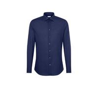 Seidensticker Shaped Bügelfrei Kent Langarm, Camisa para Hombre, Azul (Dunkelblau), 40