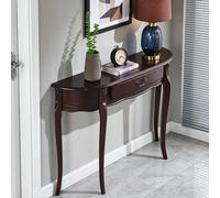 SEIFE Consola Vintage semicircular con cajón para recibidor, Elegante Mesa de vestíbulo para Pasillo, Mesa Auxiliar Estrecha para sofá de Sala de Estar, decoración clásica(Black Walnut,100cm/39.3in)