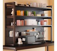 SEIFE Desktop Bookshelf,Dorm Bookshelf,Desk Organizer Shelf,Desktop Storage Shelf,Student pegboard Bookcase,Home Office racksdisplavs,Lift Desk Bookcase,Desk Hutch Dorm(Black Three Layers,80cm)
