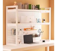 SEIFE Desktop Bookshelf,Dorm Bookshelf,Desk Organizer Shelf,Desktop Storage Shelf,Student pegboard Bookcase,Home Office racksdisplavs,Lift Desk Bookcase,Desk Hutch Dorm(White Double Layer,60cm)