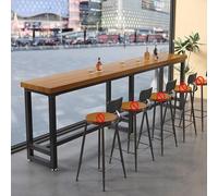 SEIFE Mesa de Bar Moderna de Madera Maciza, Mesa de Bar rústica,Mesa de Comedor Rectangular Industrial,Mesa Auxiliar Estrecha Industrial(C,160cm/62.9in)