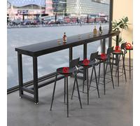 SEIFE Mesa de Bar Moderna de Madera Maciza, Mesa de Bar rústica,Mesa de Comedor Rectangular Industrial,Mesa Auxiliar Estrecha Industrial(E,240cm/94.4in)