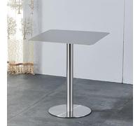 SEIFE Mesa de Comedor Redonda, Mesa Auxiliar de Acero Inoxidable, Mesa de Bar Redonda, Mesa de Bar de bistró Moderna(Square,80cm/31.4in)