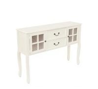 SEIFE Mesa de Entrada de Madera Maciza con cajones y Estante Abierto, Mesa de Entrada para Sala de Estar, Mesa Auxiliar Estrecha, Consola Moderna para sofá(White,120cm/47.2in)