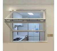 SEIFE Ventana de concesión con Marco de Aluminio para casa de Metal, Plegable, de Empuje y tracción, Ventana de Guillotina Doble, Ventanas corredizas Plegables(White-H*W,22x22in/56x56cm)